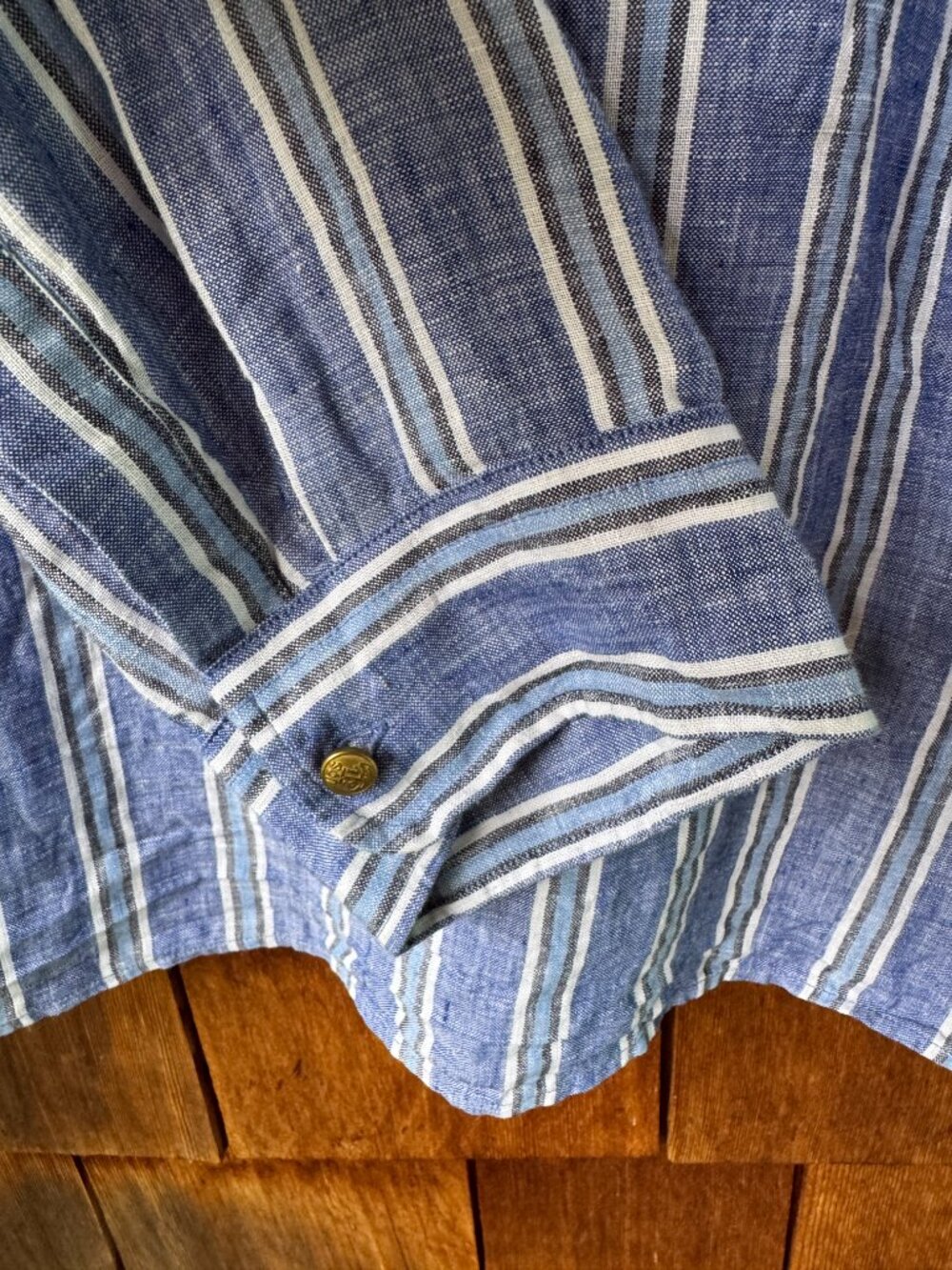 Ralph Lauren Blue & White Striped Linen Long Sleeve Tunic in Women's X-Large - Picture 5 of 9